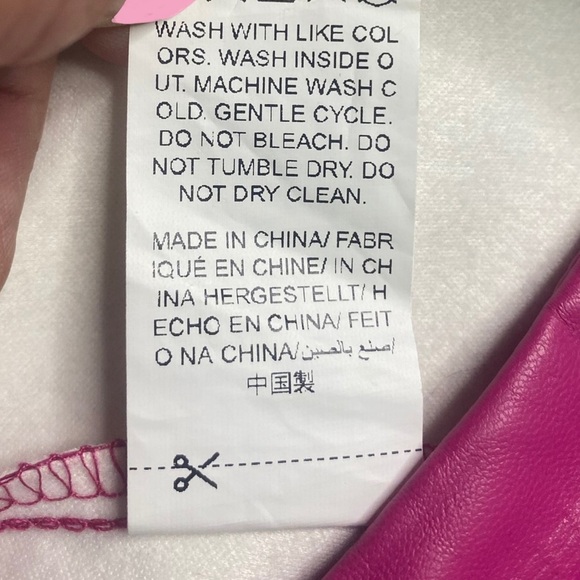 Bratz Coquette Mini Skirt L Barbie Pink Edgy 7” Slit High Waist Zipper Pleather - Picture 3 of 9